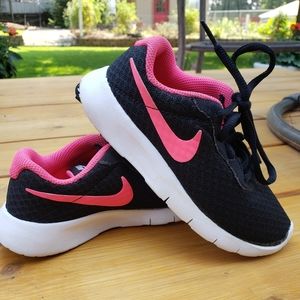 Girls Pink & Black Nike Shoes Size 12